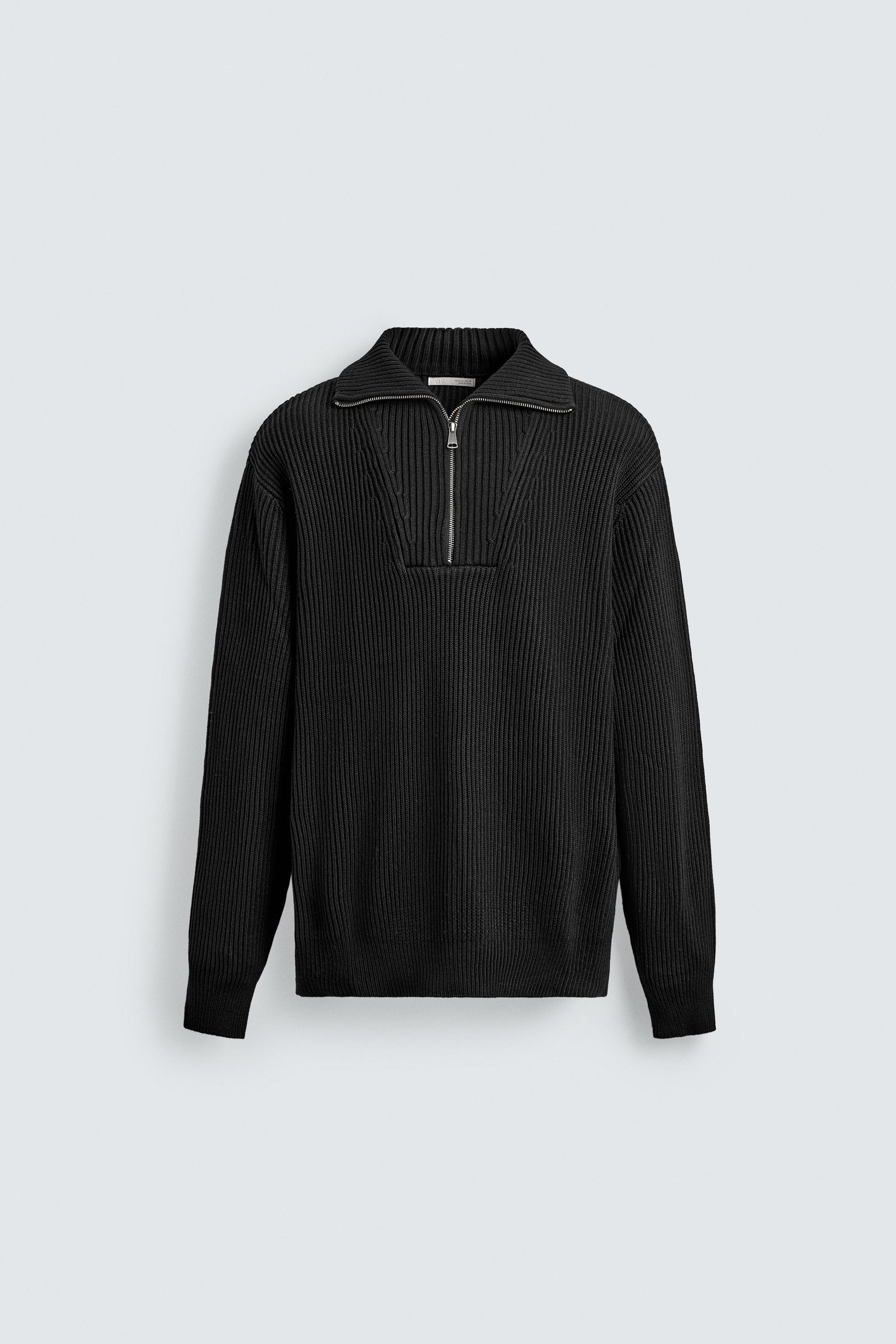 PURL KNIT QUARTER-ZIP JUMPER